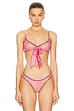 fleur du mal Untie Me Demi Bra in Pink Cadillac, view 1, click to view large image.