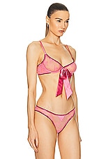 fleur du mal Untie Me Demi Bra in Pink Cadillac, view 2, click to view large image.