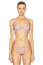 fleur du mal Petal Embroidery Demi Bra in Spring Lavender, view 1, click to view large image.