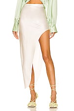 fleur du mal for FWRD High Slit Skirt in Ivory, view 1, click to view large image.