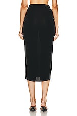 fleur du mal Jersey Lace Up Skirt in Black, view 3, click to view large image.