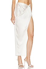fleur du mal Silk Twist Knot Skirt in Ivory, view 2, click to view large image.