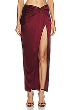 fleur du mal Silk Twist Knot Skirt in Cinnamon, view 1, click to view large image.