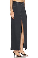 fleur du mal Silk Maxi Skirt in Black, view 2, click to view large image.