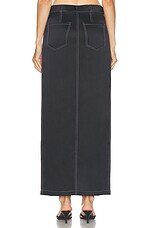 fleur du mal Silk Maxi Skirt in Black, view 4, click to view large image.