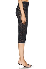 fleur du mal Le Stretch Lace Pencil Skirt in Black, view 3, click to view large image.