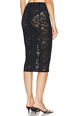 fleur du mal Le Stretch Lace Pencil Skirt in Black, view 4, click to view large image.