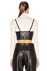 fleur du mal Vegan Leather No Cup Bustier in Black, view 3, click to view large image.
