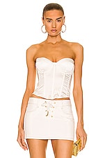 fleur du mal Hamptons Bustier Top in Ivory, view 1, click to view large image.