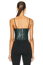 fleur du mal Vegan Leather Bustier Top in Evergreen, view 3, click to view large image.