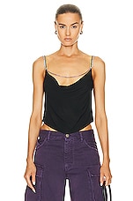 fleur du mal Jersey Embellished Cami in Black, view 1, click to view large image.