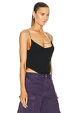 fleur du mal Jersey Embellished Cami in Black, view 2, click to view large image.