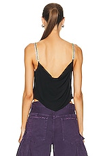 fleur du mal Jersey Embellished Cami in Black, view 3, click to view large image.