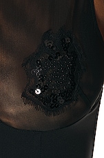 fleur du mal Embellished Cup Bodysuit in Black, view 6, click to view large image.