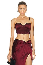 fleur du mal Cropped Hamptons Bustier Top in Cinnamon, view 1, click to view large image.
