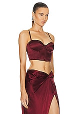 fleur du mal Cropped Hamptons Bustier Top in Cinnamon, view 2, click to view large image.