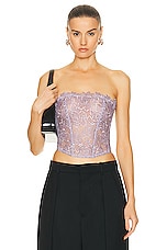 fleur du mal Whitney Embroidery Corset Top in Thistle, view 1, click to view large image.