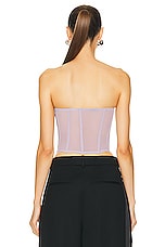 fleur du mal Whitney Embroidery Corset Top in Thistle, view 3, click to view large image.