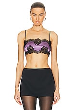 fleur du mal Silk And Lace Bandeau Top in Purple Haze, view 1, click to view large image.