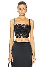 fleur du mal Silk And Lace Bandeau Top in Black, view 1, click to view large image.