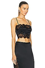 fleur du mal Silk And Lace Bandeau Top in Black, view 2, click to view large image.