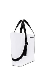 FWRD Renew Alexander McQueen Harness Tote in Off White & Black, view 3, click to view large image.