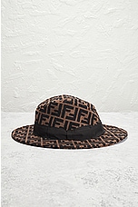 FWRD Renew Fendi Zucca Hat in Brown, view 4, click to view large image.