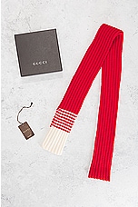 FWRD Renew Gucci Knit Scarf in Red, view 6, click to view large image.