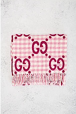 FWRD Renew Gucci GG Jacquard Scarf in Pink, view 2, click to view large image.