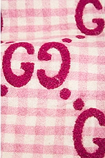 FWRD Renew Gucci GG Jacquard Scarf in Pink, view 3, click to view large image.