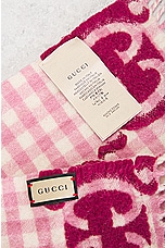 FWRD Renew Gucci GG Jacquard Scarf in Pink, view 4, click to view large image.