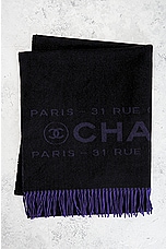 FWRD Renew Chanel 31 Rue Cambon Scarf in Black, view 2, click to view large image.