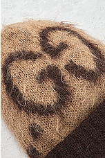 FWRD Renew Gucci GG Mohair Wool Hat in Beige, view 5, click to view large image.