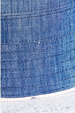 FWRD Renew Chanel Denim Coco Mark Bucket Hat in Blue, view 4, click to view large image.