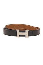 FWRD Renew Hermes H Buckle Constance Belt in Brown, view 2, click to view large image.