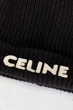 FWRD Renew Celine Knitted Beanie in Black, view 4, click to view large image.