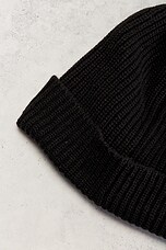 FWRD Renew Celine Knitted Beanie in Black, view 5, click to view large image.