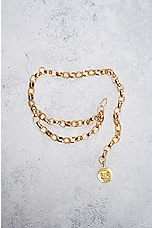 FWRD Renew Chanel Sunburst Double Chain Belt in Gold, view 2, click to view large image.