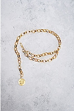 FWRD Renew Chanel Sunburst Double Chain Belt in Gold, view 3, click to view large image.