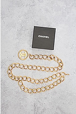 FWRD Renew Chanel Big Coco Mark Chain Belt in Gold, view 9, click to view large image.