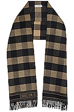 FWRD Renew Dior Striped Knit Shawl in Black & Brown, view 1, click to view large image.