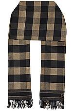 FWRD Renew Dior Striped Knit Shawl in Black & Brown, view 2, click to view large image.