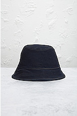 FWRD Renew Celine Denim Bucket Hat in Dark Blue, view 2, click to view large image.