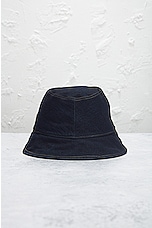 FWRD Renew Celine Denim Bucket Hat in Dark Blue, view 3, click to view large image.