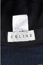 FWRD Renew Celine Denim Bucket Hat in Dark Blue, view 5, click to view large image.
