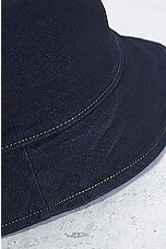 FWRD Renew Celine Denim Bucket Hat in Dark Blue, view 8, click to view large image.