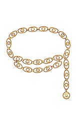 FWRD Renew Chanel Coco Mark Chain Belt in Gold, view 1, click to view large image.