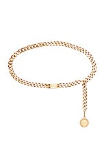 FWRD Renew Chanel Coco Mark Coin Chain Belt in Gold, view 1, click to view large image.