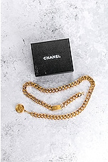 FWRD Renew Chanel Coco Mark Coin Chain Belt in Gold, view 6, click to view large image.