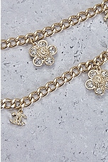 FWRD Renew Chanel Coco Mark Flower Rhinestone Chain Belt in Light Gold, view 7, click to view large image.